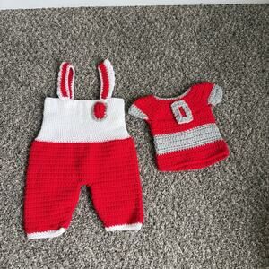 Ohio state Buckeyes baby clothes Romper + Top 0-3 Months Crotchet Handmade New